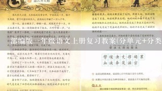 部编版1年级语文上册复习教案(分单元+分类)