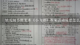 幼儿园小班美术《小飞镖》教案活动反思怎么写