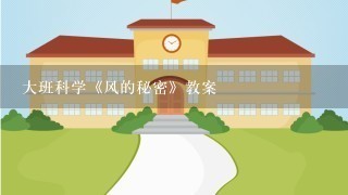 大班科学《风的秘密》教案