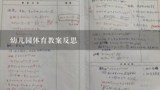 幼儿园体育教案反思