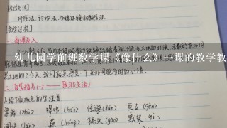 幼儿园学前班数学课《像什么》1课的教学教案