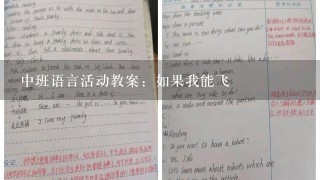 中班语言活动教案：如果我能飞