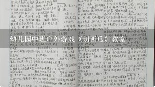 幼儿园中班户外游戏《切西瓜》教案