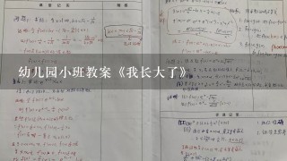 幼儿园小班教案《我长大了》