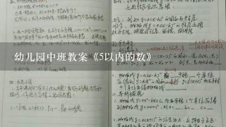 幼儿园中班教案《5以内的数》