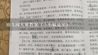 幼儿园大班教案《小小解放军》