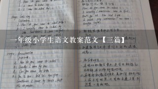 1年级小学生语文教案范文【3篇】