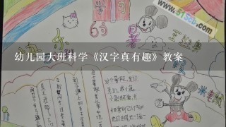 幼儿园大班科学《汉字真有趣》教案