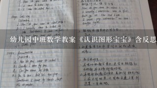 幼儿园中班数学教案《认识图形宝宝》含反思