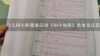 幼儿园小班健康活动《知冷知热》教案及反思