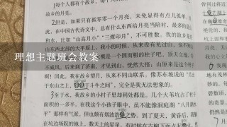 理想主题班会教案