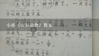 小班《认识动物》教案