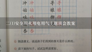 2(1)安全用火用电用气主题班会教案