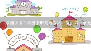 求湘少版6年级下册英语教案1份。第1单元是A family outing