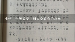 小学2年级数学上册安全教育的教案