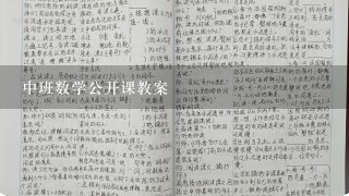 中班数学公开课教案