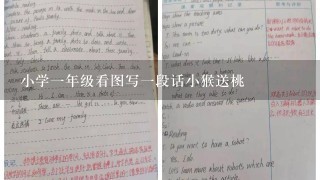 小学1年级看图写1段话小猴送桃