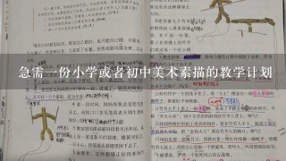 急需1份小学或者初中美术素描的教学计划