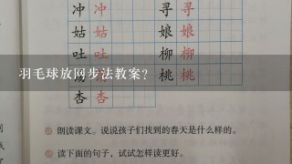 羽毛球放网步法教案？