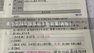 求小学4年级英语下册教案(新版）