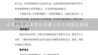 小学5年级体育公开课上什么内容比较好