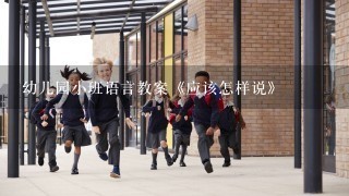 幼儿园小班语言教案《应该怎样说》