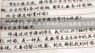 小班语言活动：丢了妈妈的小白兔教案与反思