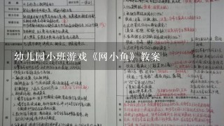 幼儿园小班游戏《网小鱼》教案