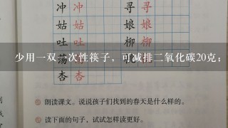 少用1双1次性筷子，可减排2氧化碳20克；节约1千瓦时电，能减排1千克2氧化碳……践行“低碳生活”，要求我们树立____...