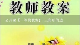 公开课【1等奖教案】 3角形的边