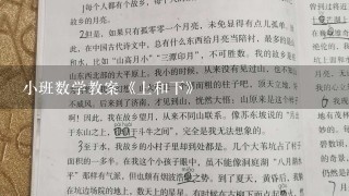 小班数学教案《上和下》