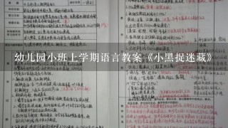 幼儿园小班上学期语言教案《小黑捉迷藏》