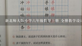 新北师大版小学6年级数学上册 全册教学设计教案