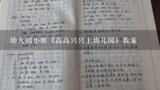 幼儿园小班《高高兴兴上幼儿园》教案