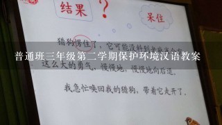 普通班3年级第2学期保护环境汉语教案