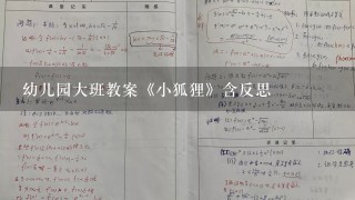 幼儿园大班教案《小狐狸》含反思