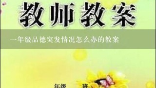 1年级品德突发情况怎么办的教案