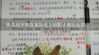 幼儿园中班教案阳光下的影子课后反思