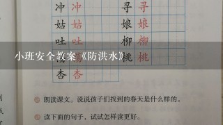 小班安全教案《防洪水》