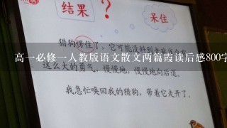 高1必修1人教版语文散文两篇霞读后感800字