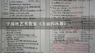 学前班艺术教案《美丽的冰雕》