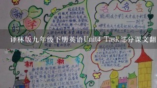 译林版9年级下册英语Unit4 Task部分课文翻译