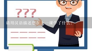 请用汉语描述您在上一课学了什么