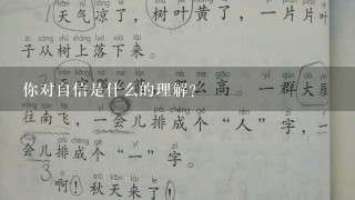 你对自信是什么的理解