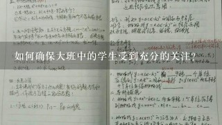 如何确保大班中的学生受到充分的关注