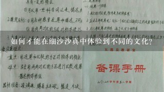 如何才能在细沙沙真中体验到不同的文化?