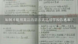 如何才能用简洁的语言表达对学校的感谢?