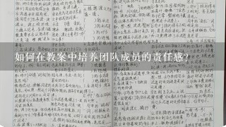 如何在教案中培养团队成员的责任感?