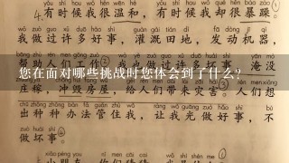 您在面对哪些挑战时您体会到了什么?