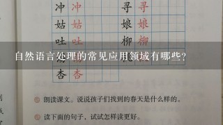 自然语言处理的常见应用领域有哪些?